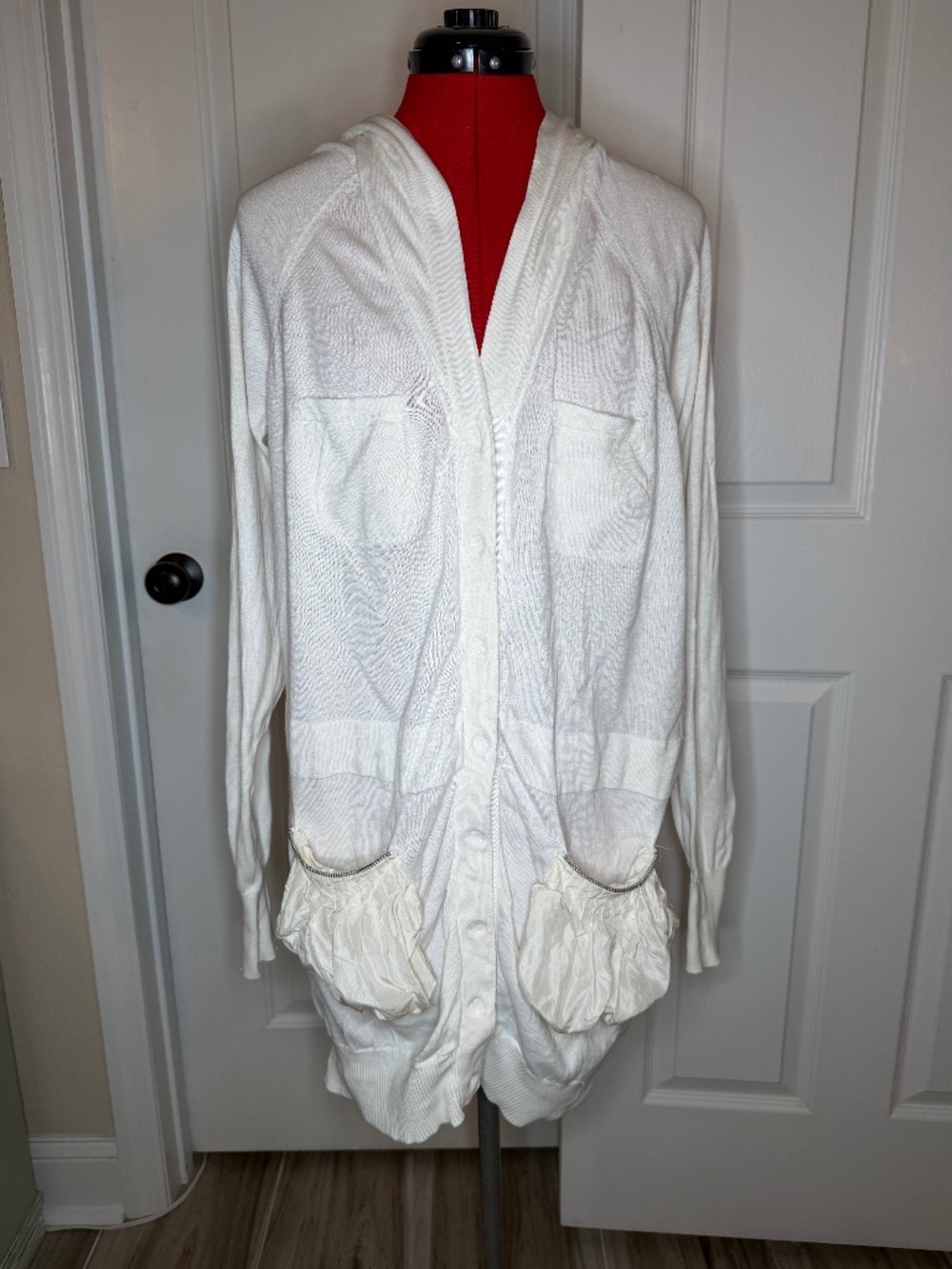 L.A.M.B Gwen Stefani Silk Cotton Lightweight Longs Sleeve Hooded Jacket Women XS - Picture 1 of 9